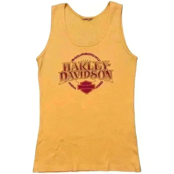 Harley Davidson Motorcycles Bedazzled Graphic Tank Top - Picture 1 of 3